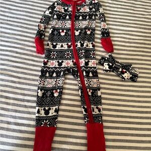 Disney Black and Red Kids One Piece Footie